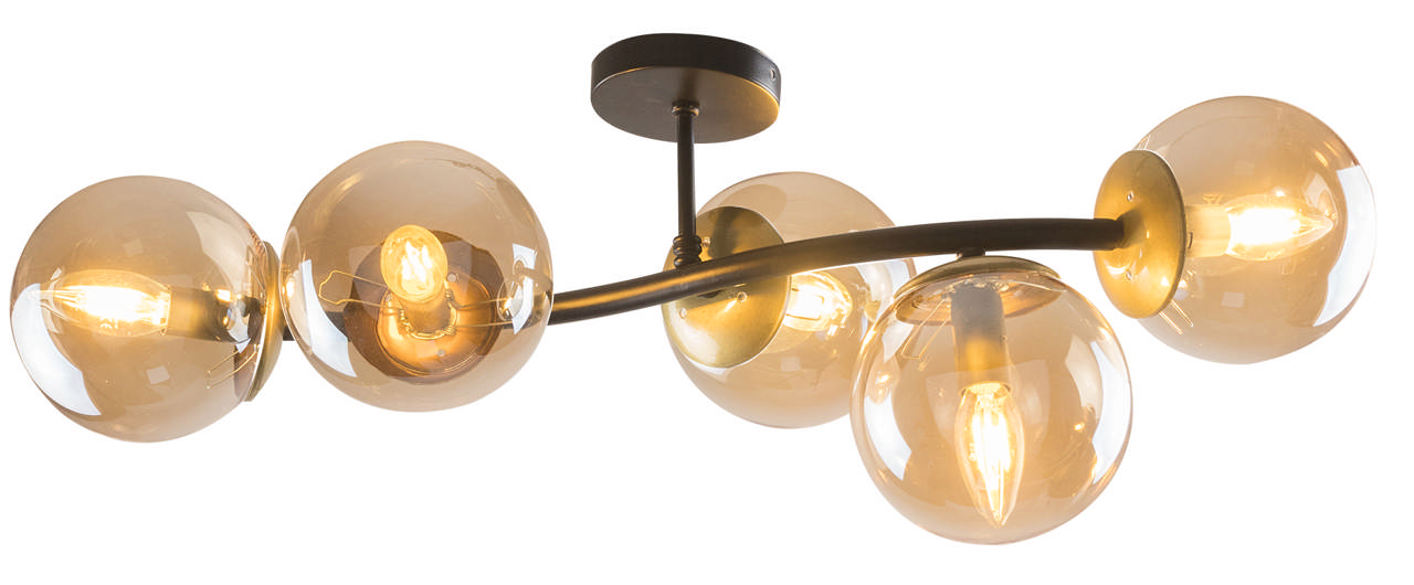 Lustră Nilufer 5XE27, negru antic, Oktay