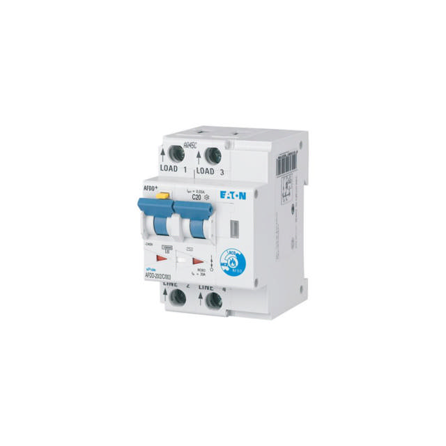 Întrerupător diferențial AFDD 20A 2P C 10KA 30mA, Eaton