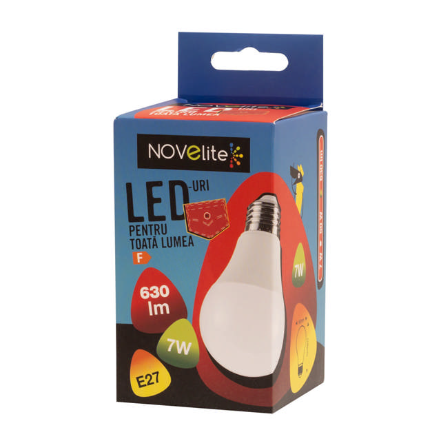 Bec LED A60 7W E27 6400K, Novelite