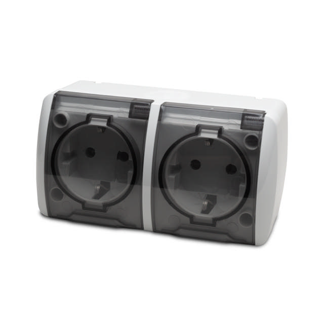 Eva Priza Dubla Capac CP PT Alb