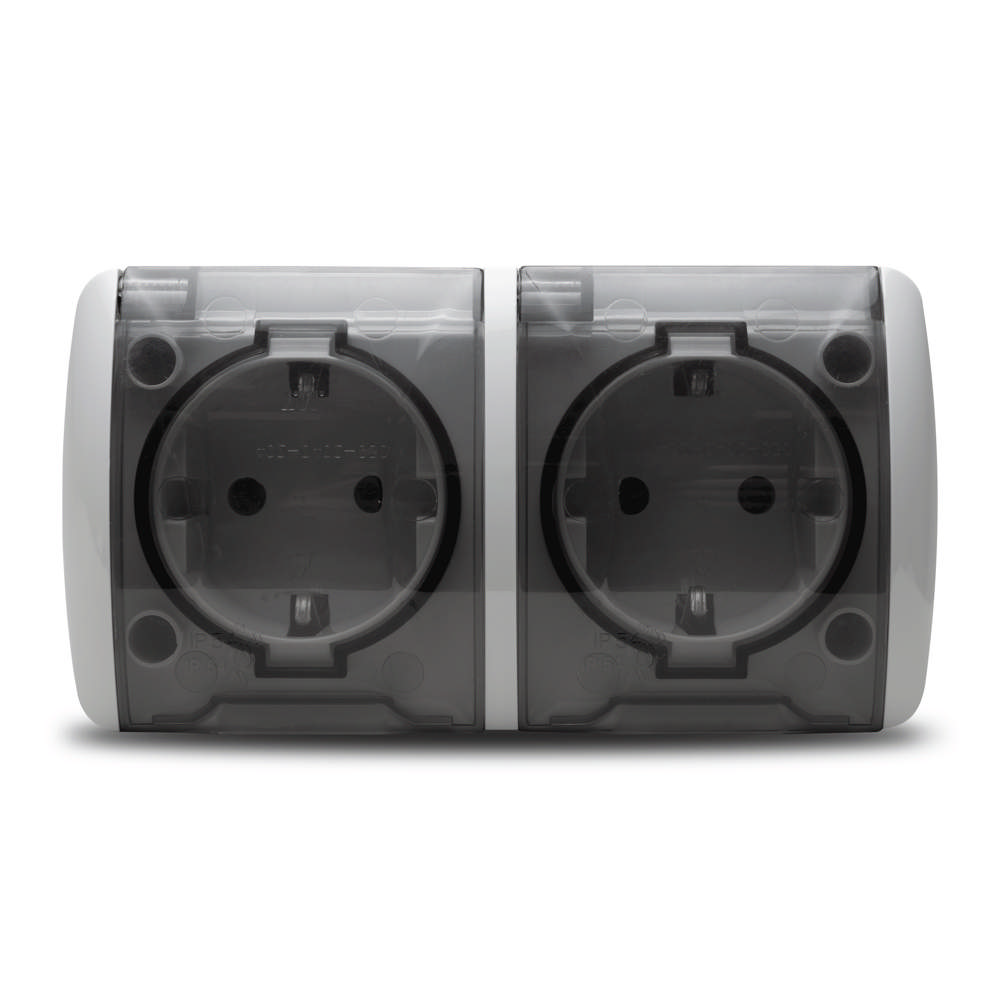 Eva Priza Dubla Capac CP PT Alb