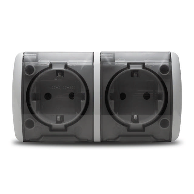 Eva Priza Dubla Capac CP PT Alb