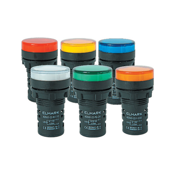 Lampă semnalizare 22mm 220VAC, verde, Elmark 