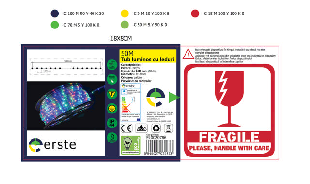 Tub Flexibil LED Galben O=12mm 50m/Rola    