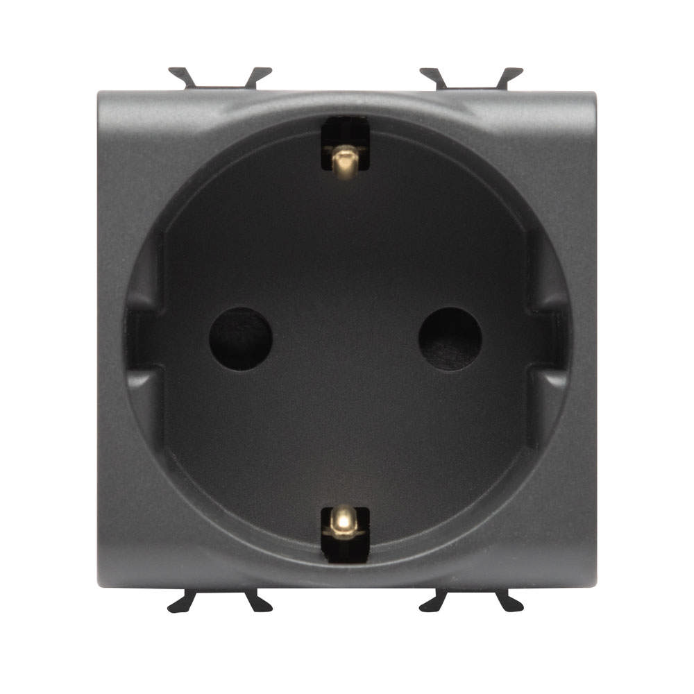 Priza Schuko 2M 2P+E 16A Negru, Chorus, GW12241
