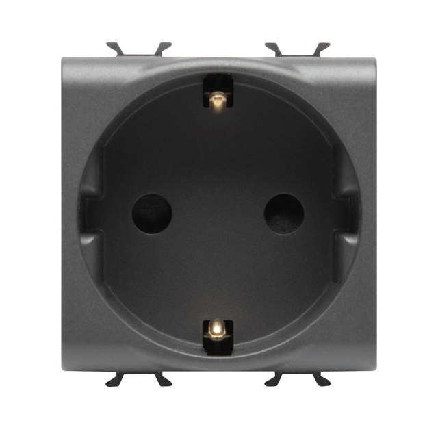 Priza Schuko 2M 2P+E 16A Negru, Chorus, GW12241