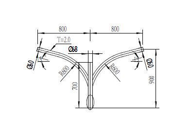 Brat Triplu Curbat 120° 1m Pentru Stalp - SOLENTIS
