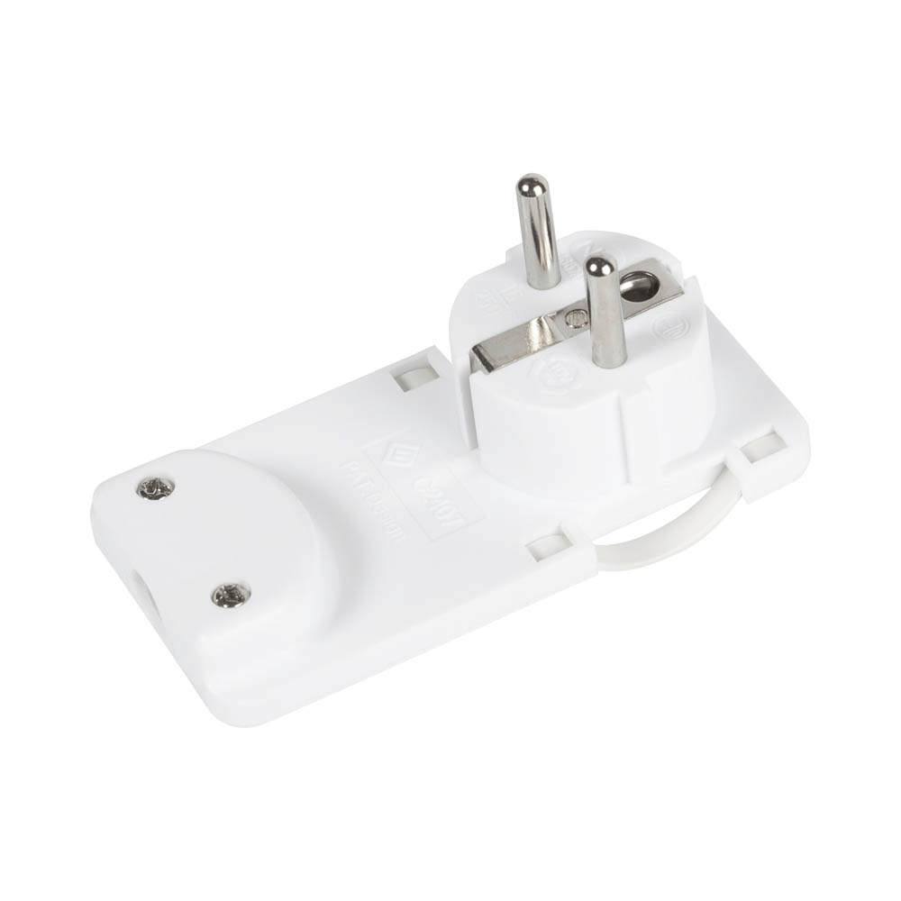 Stecher Plat cu CP Alb 