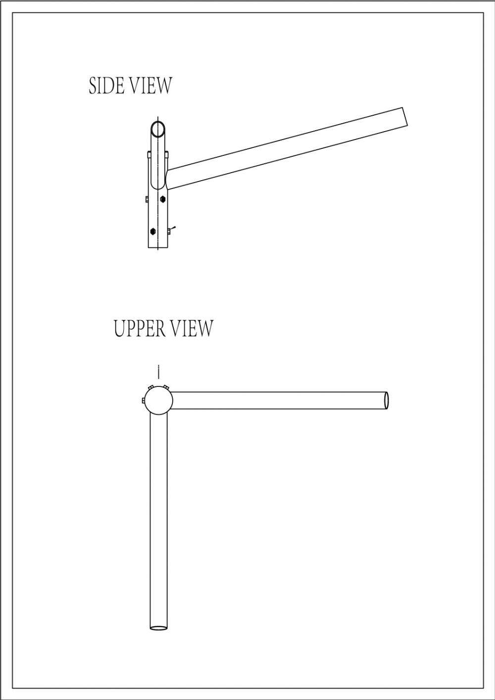Brat Dublu Drept 90° 0.5m Pentru Stalp - SOLENTIS