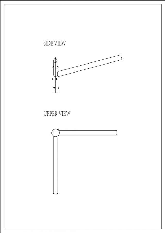 Brat Dublu Drept 90° 1m Pentru Stalp - SOLENTIS