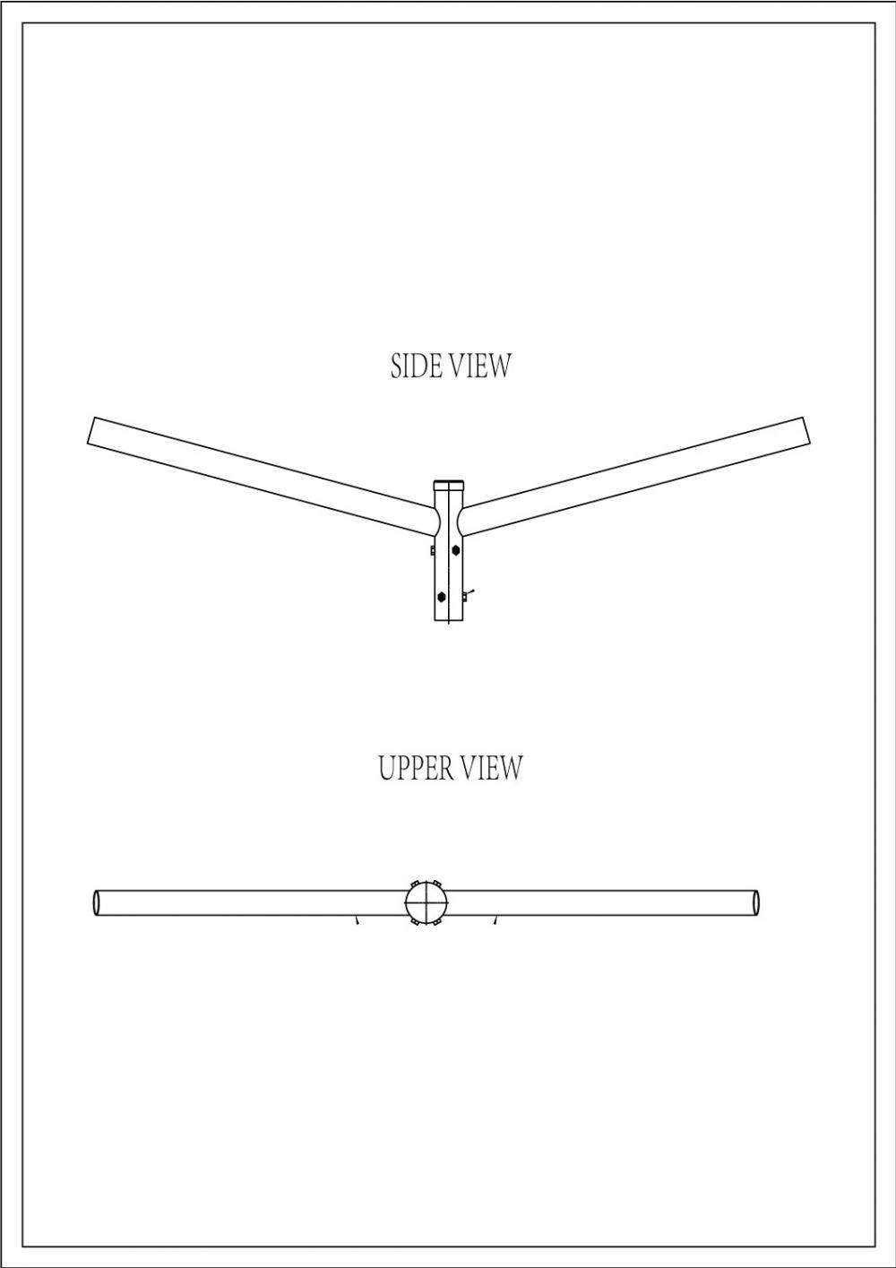 Brat Dublu Drept 180° 0.5m Pentru Stalp - SOLENTIS 