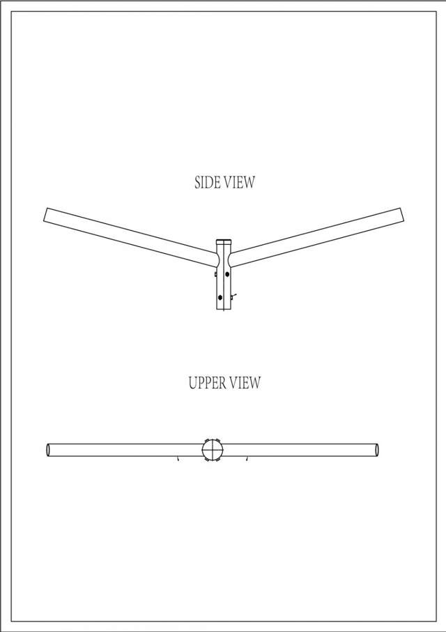 Brat Dublu Drept 180° 0.5m Pentru Stalp - SOLENTIS 