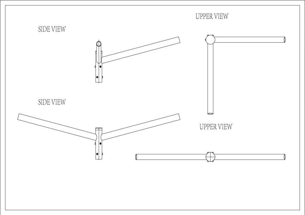 Brat Triplu Drept 120° 1m Pentru Stalp - SOLENTIS 