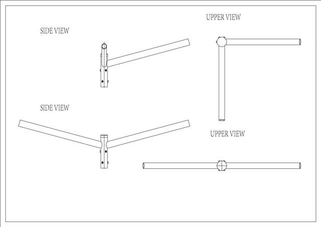 Brat Triplu Drept 120° 1m Pentru Stalp - SOLENTIS 