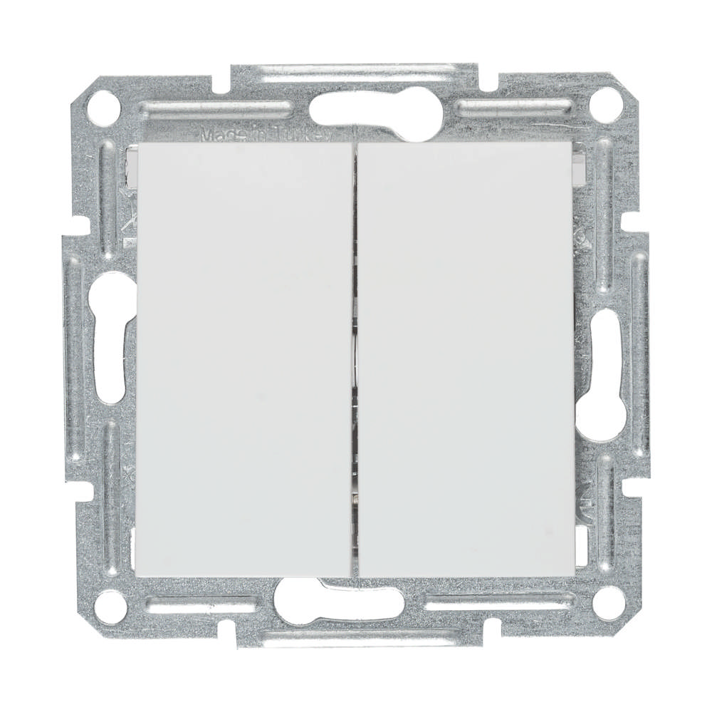 Asfora Mecanism Intrerupator Dublu 10A Alb, EPH0370121