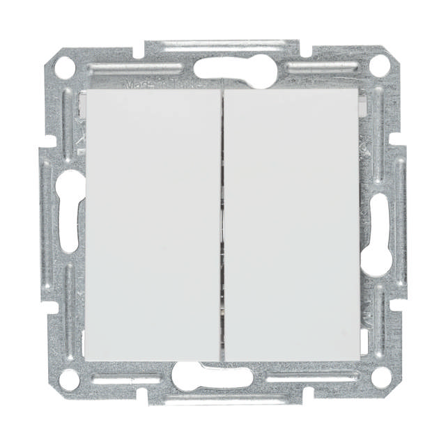 Asfora Mecanism Intrerupator Dublu 10A Alb, EPH0370121