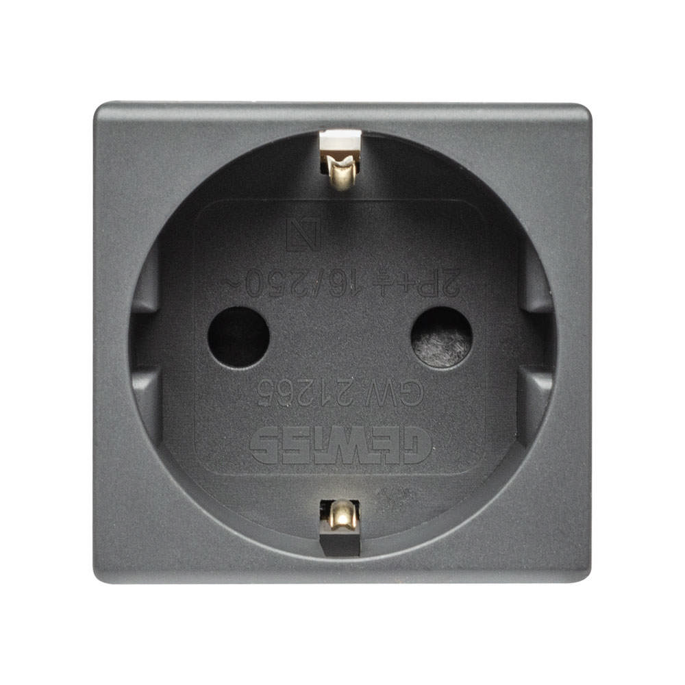 Priza Schuko Negru 2M 2P+E 16A, System, GW21265