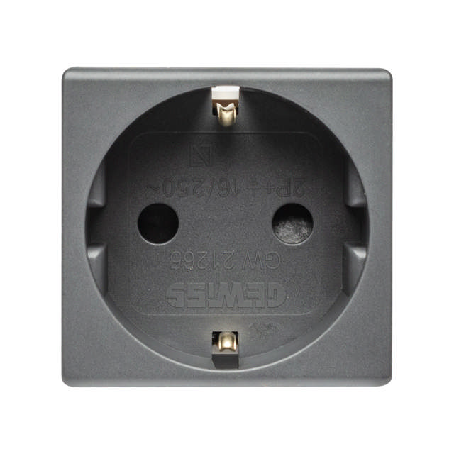 Priza Schuko Negru 2M 2P+E 16A, System, GW21265