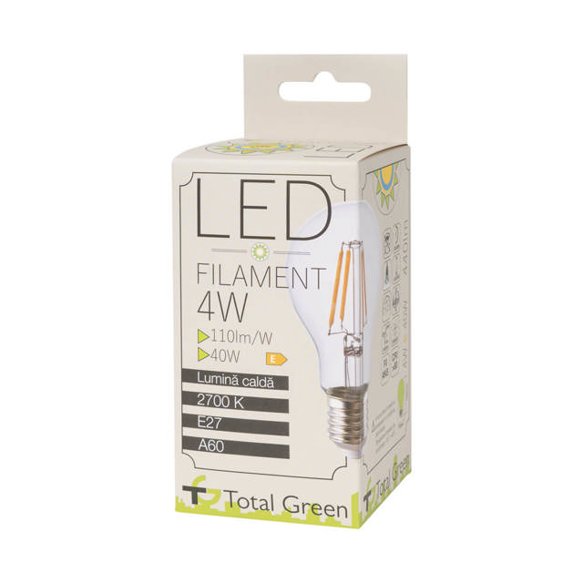 Bec LED Filament A60 4W E27 2700K  