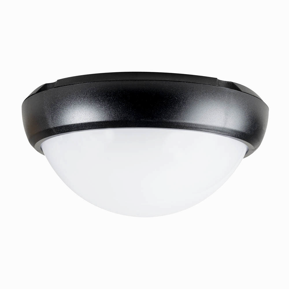 Corp BAT LED Rotund mare Negru IP65 12W 6400K Dispersor Opal - NOVELITE