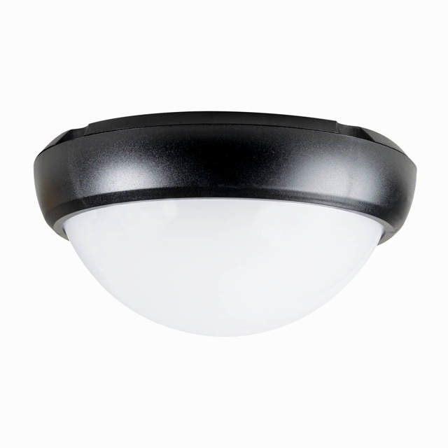 Corp BAT LED Rotund mare Negru IP65 12W 6400K Dispersor Opal - NOVELITE