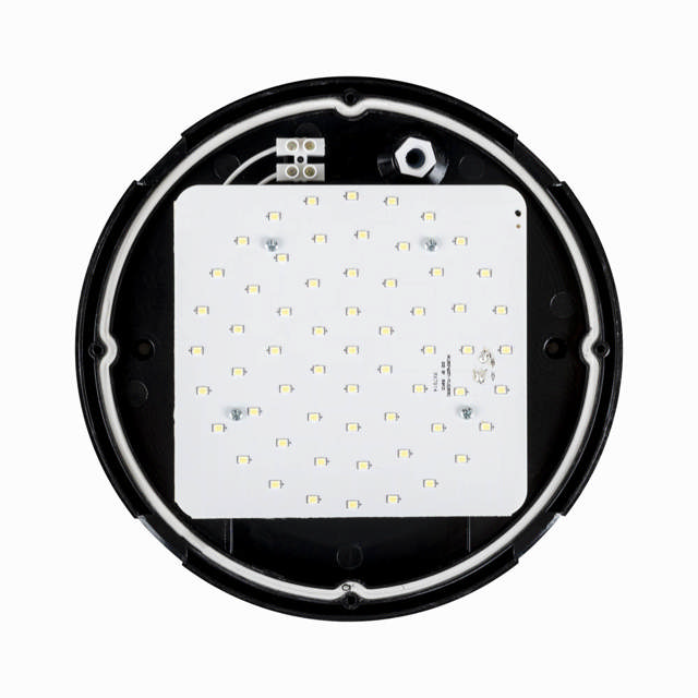 Corp BAT LED Rotund mare Negru IP65 12W 6400K Dispersor Opal - NOVELITE