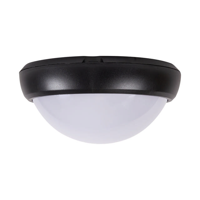Corp BAT LED Rotund mare Negru IP65 12W 3000K Dispersor Opal  - NOVELITE
