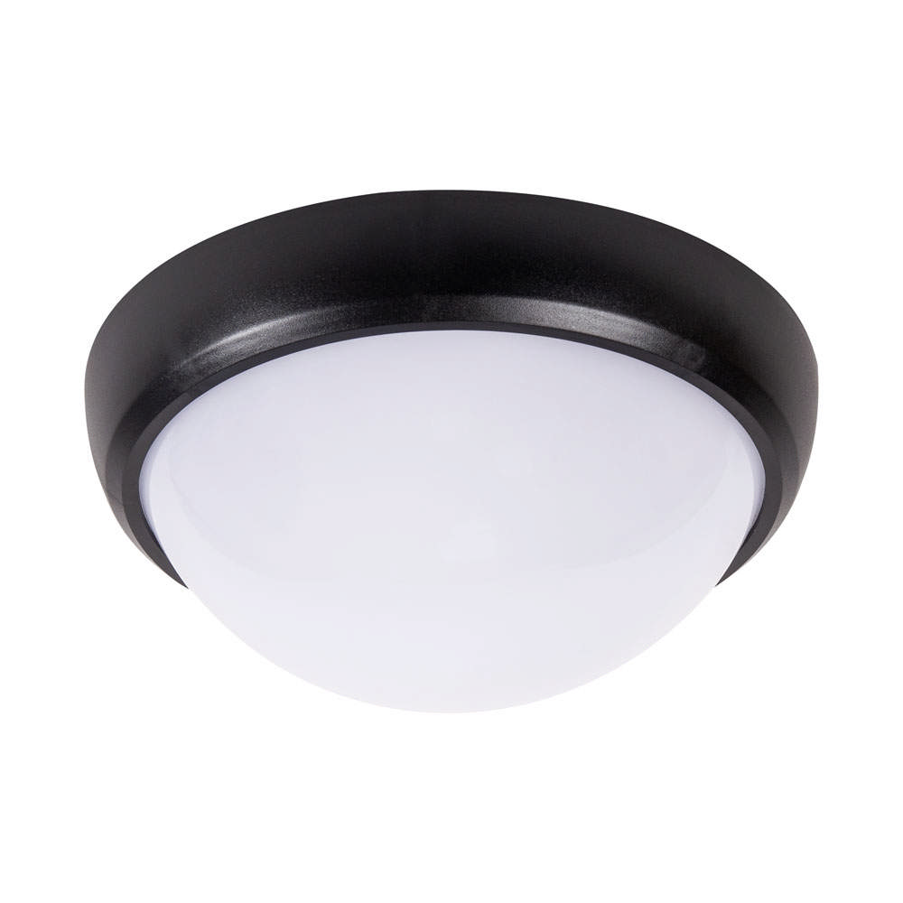 Corp BAT LED Rotund mare Negru IP65 12W 3000K Dispersor Opal  - NOVELITE