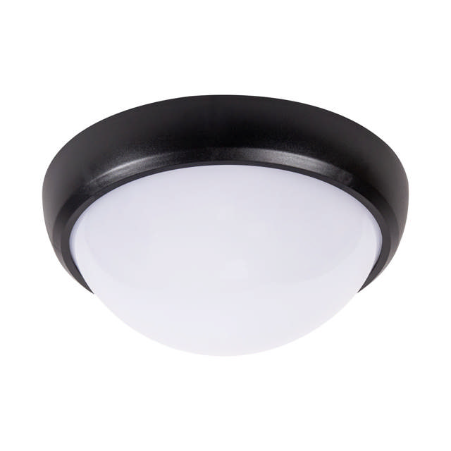 Corp BAT LED Rotund mare Negru IP65 12W 3000K Dispersor Opal  - NOVELITE