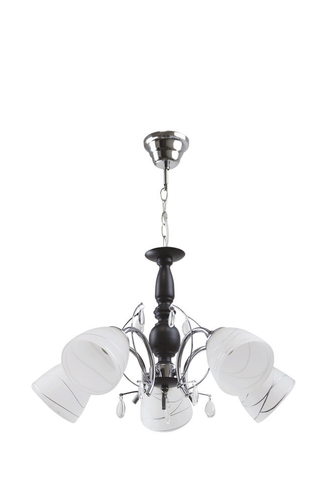 Lustra Memphis Alb+Crom+Wenge 5xE27 60W     