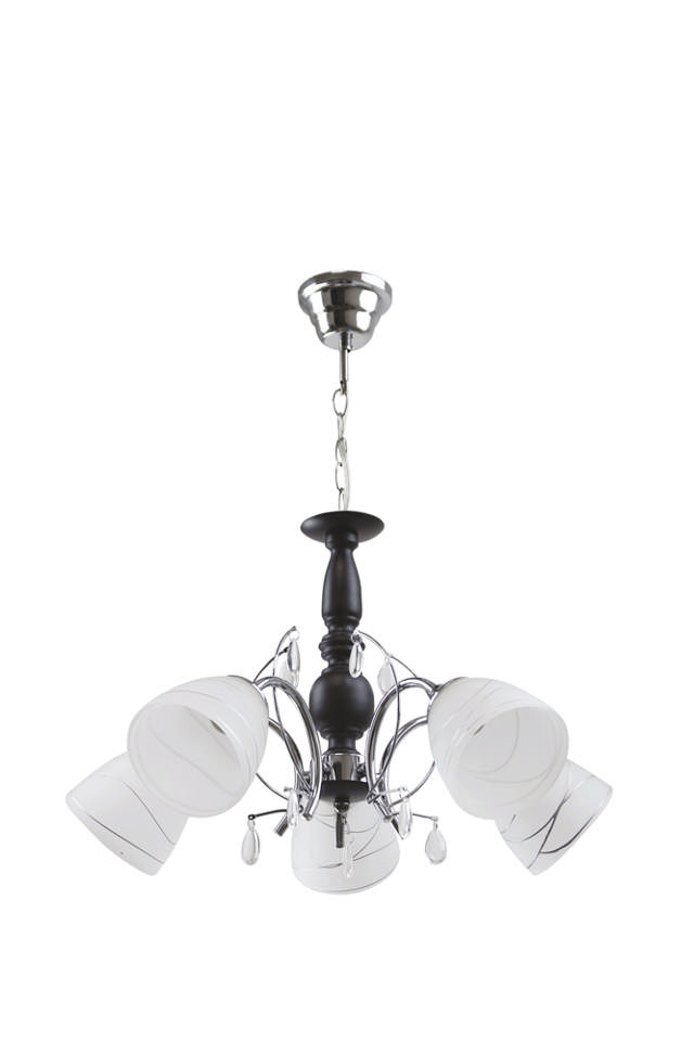 Lustra Memphis Alb+Crom+Wenge 5xE27 60W     