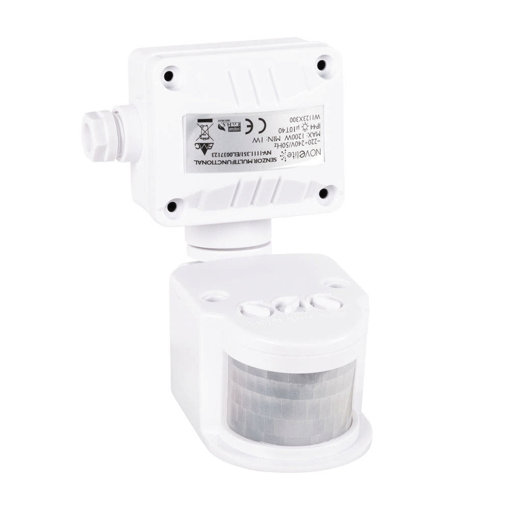 Senzor Miscare PT Alb JQ35 180° 1200W 2-12m IP44 - NOVELITE
