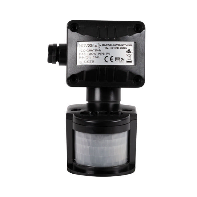 Senzor Miscare PT Negru JQ35 180° 1200W 2-12m IP44 - NOVELITE