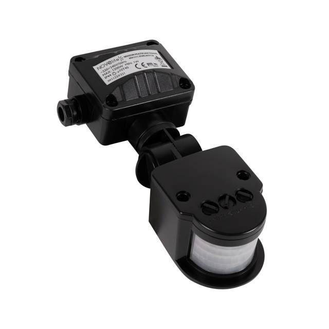 Senzor Miscare PT Negru JQ35 180° 1200W 2-12m IP44 - NOVELITE