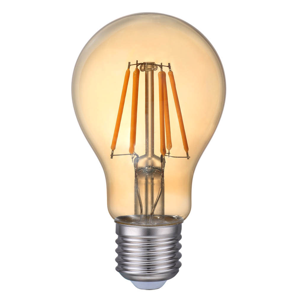 Bec LED EVO17 Filament A60 8W E27 2200K Auriu