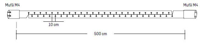Instalatie Extensibila 50 LED 3.6W 2700K Cablu Verde