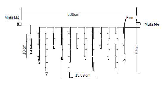 Ghirlanda Extensibila 180 LED 13W 2700K