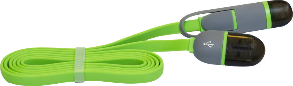 Cablu Date MicroUSB + Lightning 1.5A 1m Verde