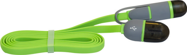 Cablu Date MicroUSB + Lightning 1.5A 1m Verde