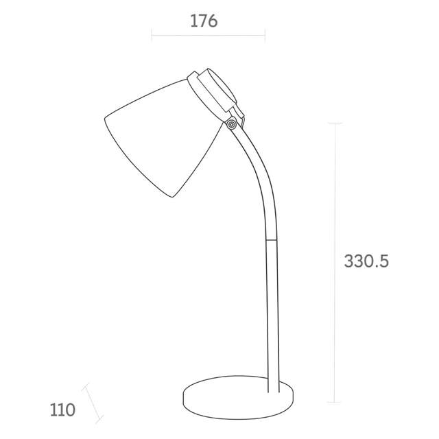 Lampa Birou Ziggs Alb LED 3W