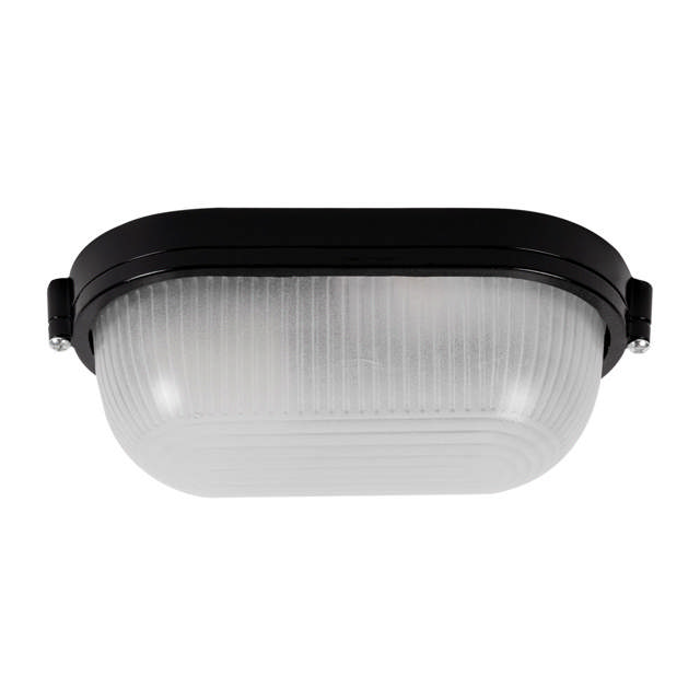 Corp BAT E27 Oval Negru IP54 Dispersor Opal Sticla - NOVELITE