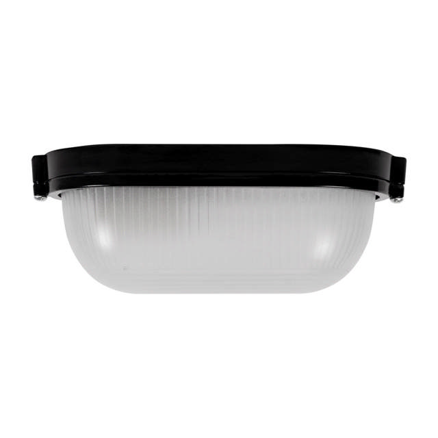 Corp BAT E27 Oval Negru IP54 Dispersor Opal Sticla - NOVELITE
