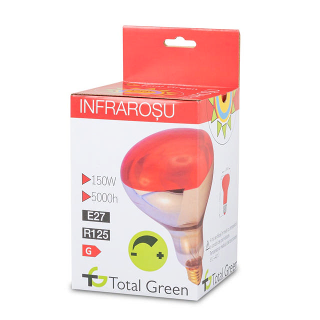 Bec Infrarosu R125 150W E27 Rosu     