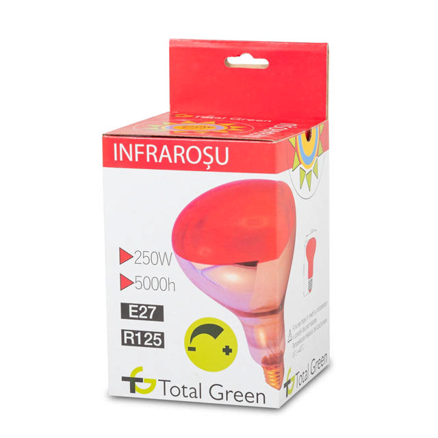 Bec Infrarosu R125 250W E27 Rosu    