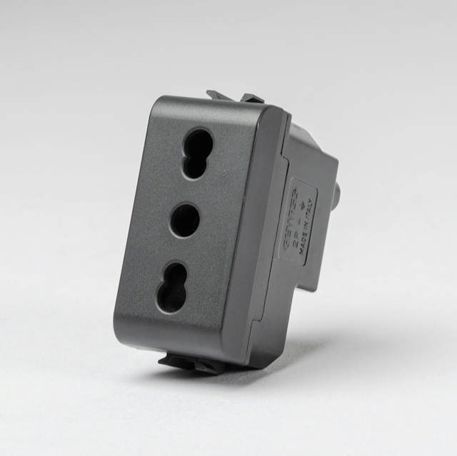 Priza Italian 1M 2P+E 16A Negru, Chorus, GW12203