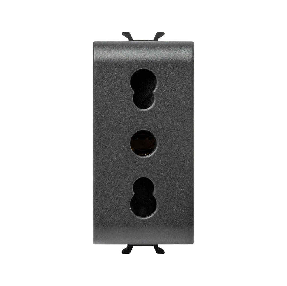 Priza Italian 1M 2P+E 16A Negru, Chorus, GW12203