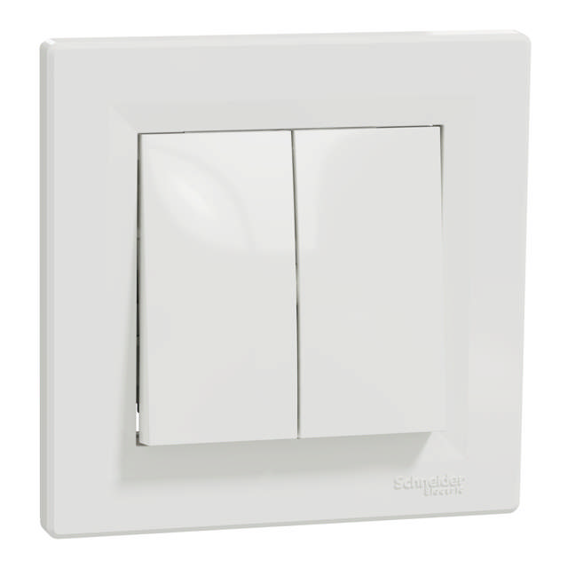 Asfora intrerupator dublu, alb, Schneider