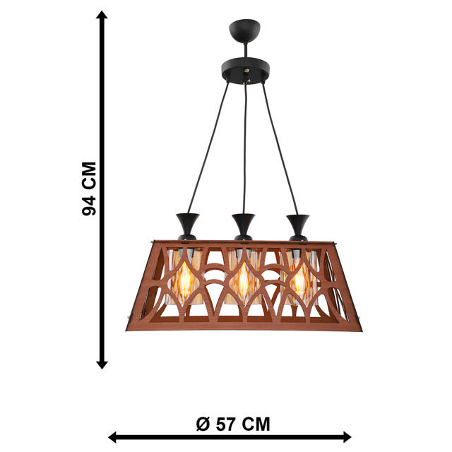 Pendul Aron 3xE27 60W, nuc, Erste