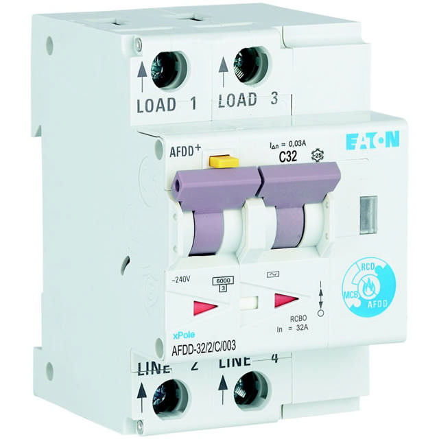 Întrerupător diferențial AFDD 32A 2P C 10KA 30mA, Eaton