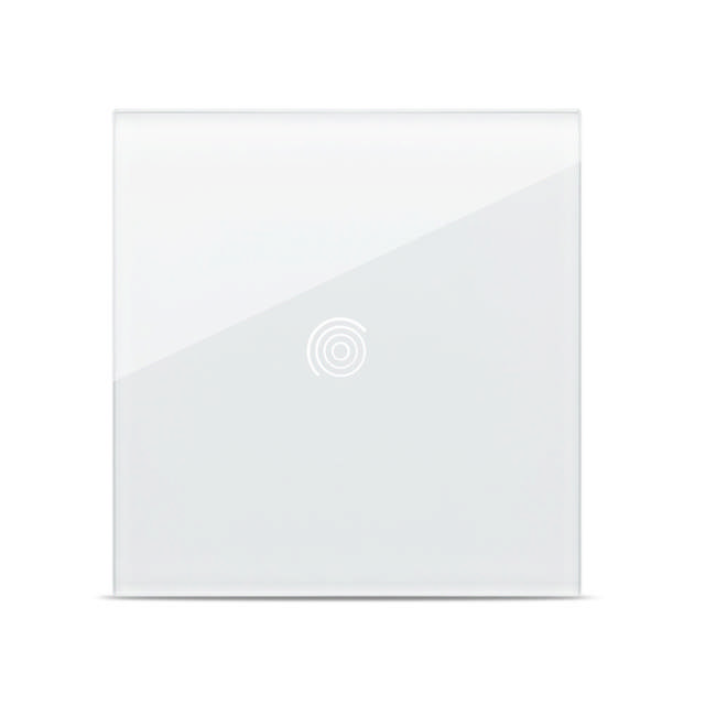 Panou alb simplu 1T Sticla, aparataj touch PULSAR NS